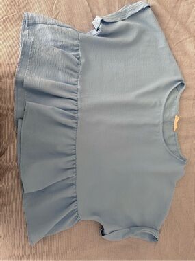 Altar'd State Light Blue Ruffle Top